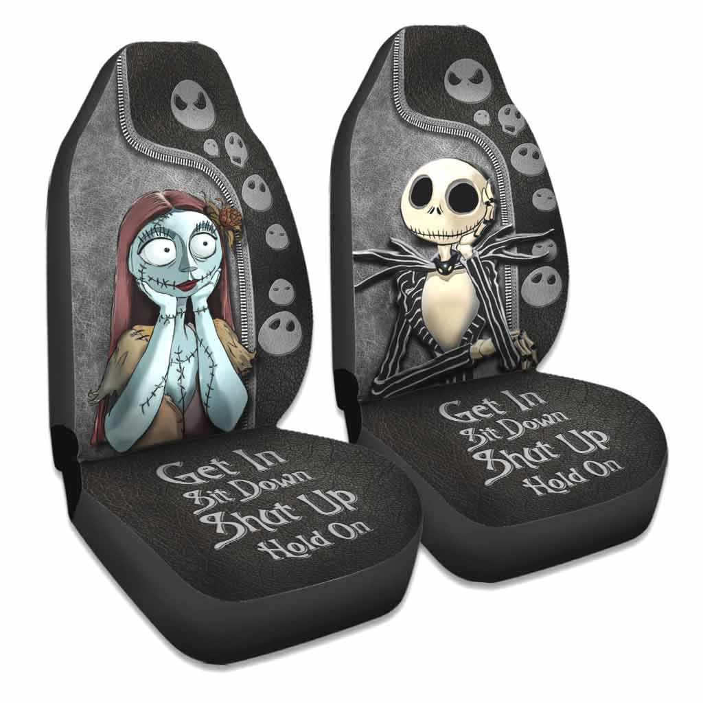 Get In Sit Down Shut Up Hold On - Nightmare Seat Covers With Leather Pattern Print