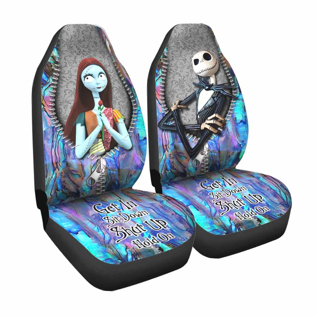 Get In Sit Down Shut Up Hold On - Nightmare Seat Covers With Leather Pattern Print