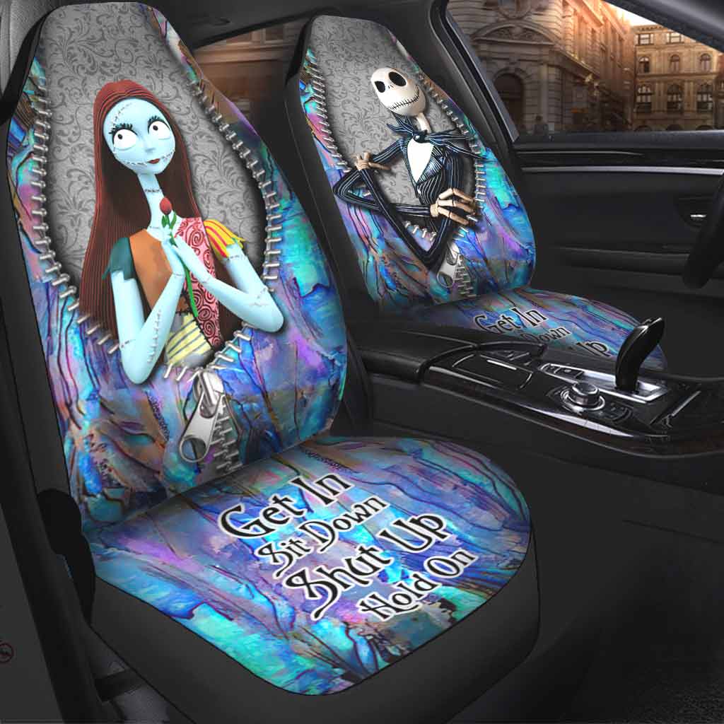 Get In Sit Down Shut Up Hold On - Nightmare Seat Covers With Leather Pattern Print