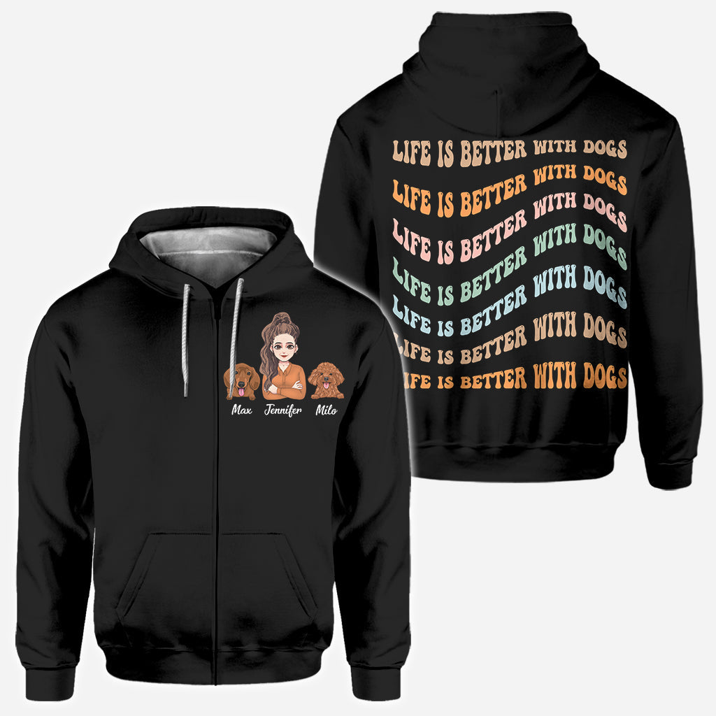 Life Is Better - Personalized Mother's Day Dog All Over T-shirt and Hoodie