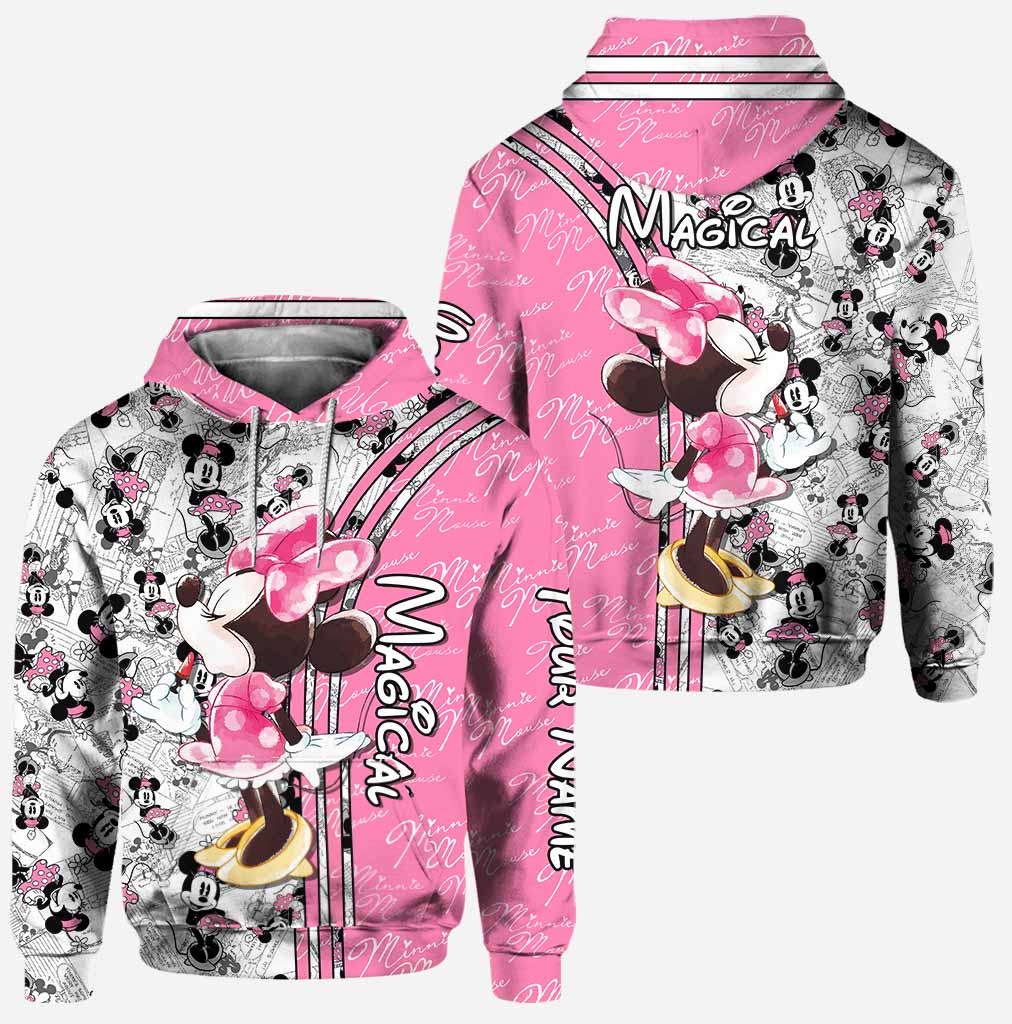 Cute Pink Mouse Ears - Personalized Mouse Hoodie and Leggings