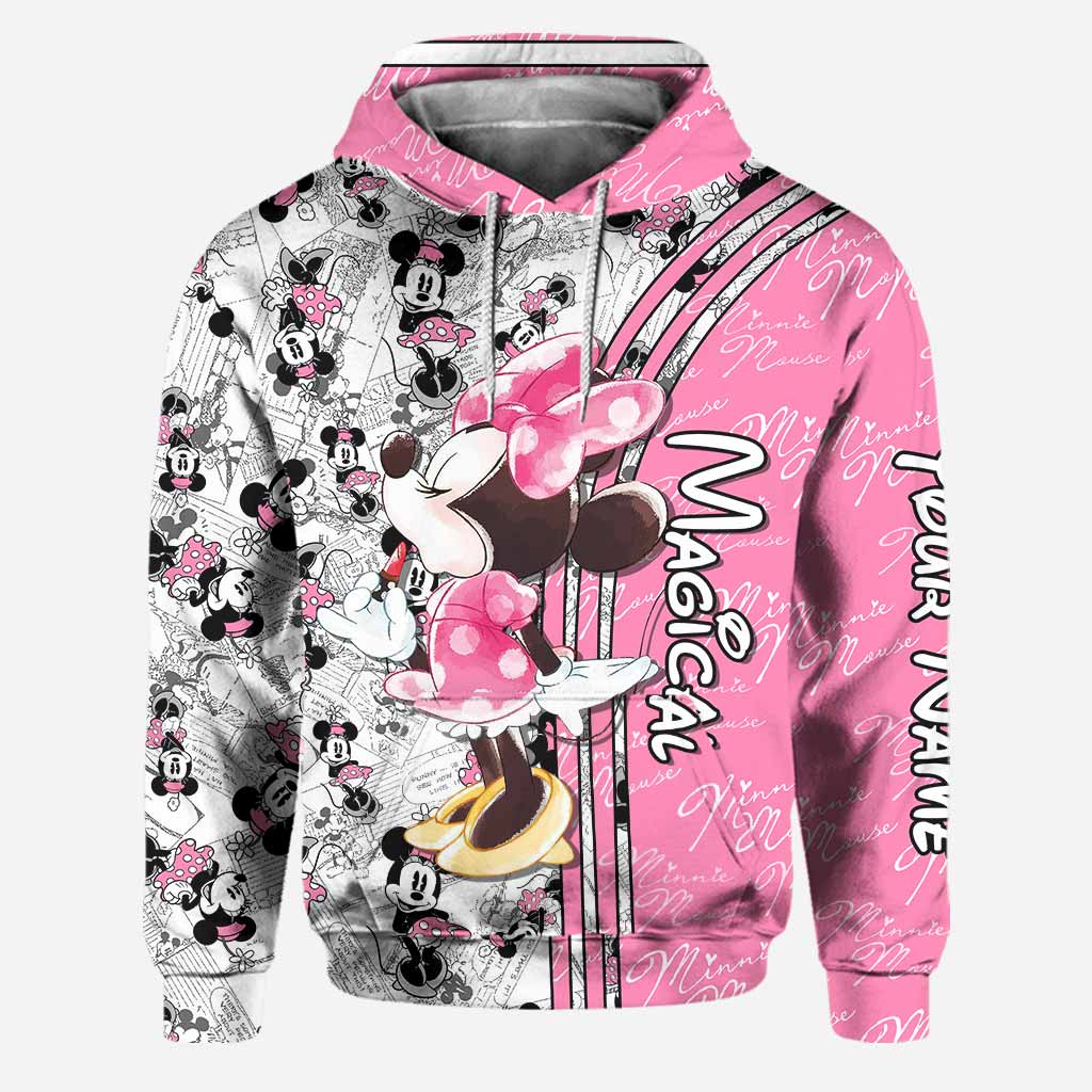 Cute Pink Mouse Ears - Personalized Mouse Hoodie and Leggings