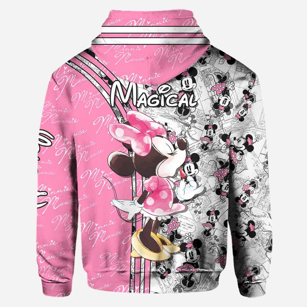 Cute Pink Mouse Ears - Personalized Mouse Hoodie and Leggings