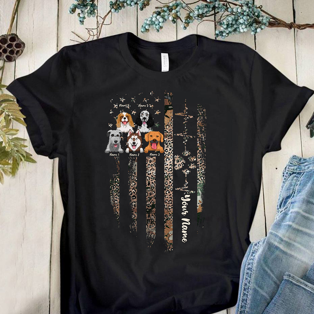 Love My Dogs - Personalized Independence Day Dog T-shirt and Hoodie