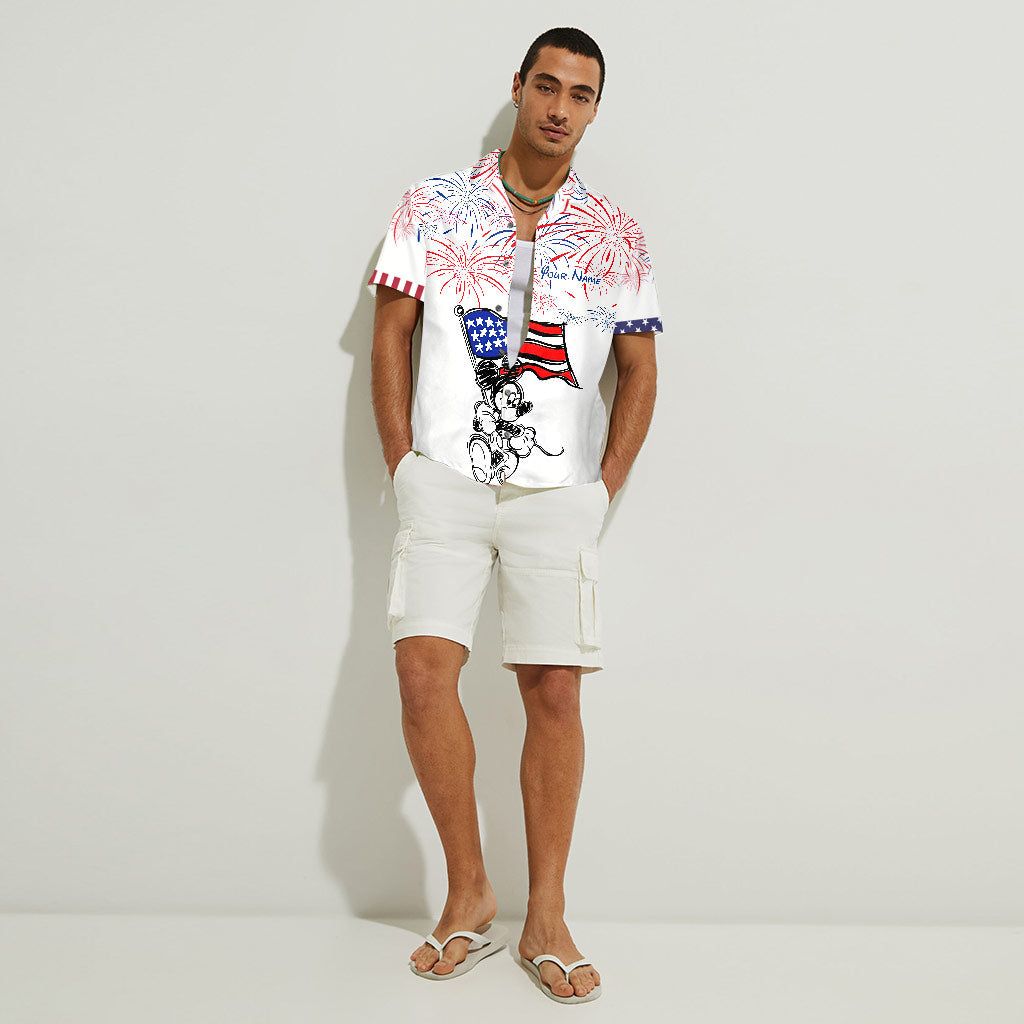 Stars, Stripes And Magic - Personalized Independence Day Mouse Hawaiian Shirt