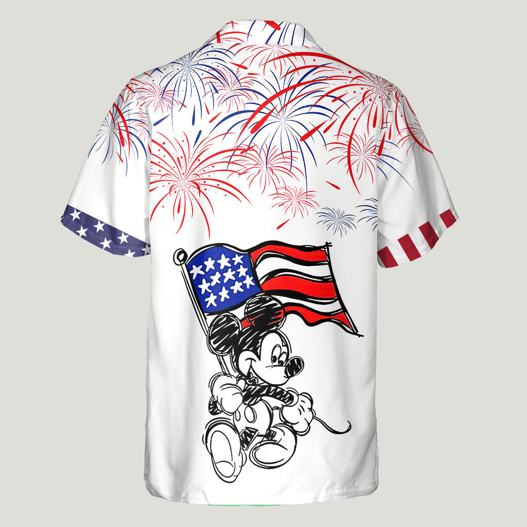 Stars, Stripes And Magic - Personalized Independence Day Mouse Hawaiian Shirt