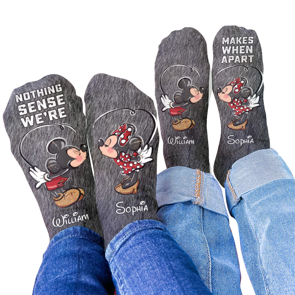 Nothing Makes Sense When We're Apart - Personalized Mouse Socks
