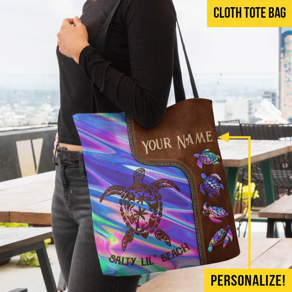Salty Lil Beach - Turtle Personalized Tote Bag