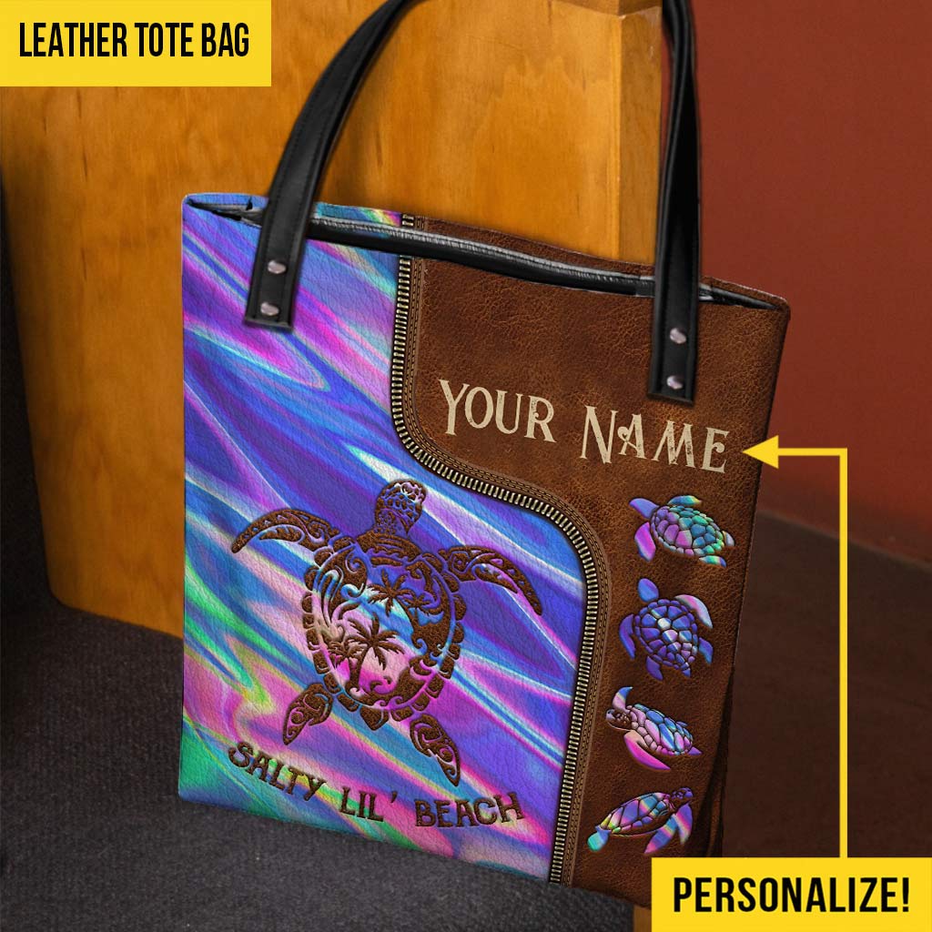 Salty Lil Beach - Turtle Personalized Tote Bag