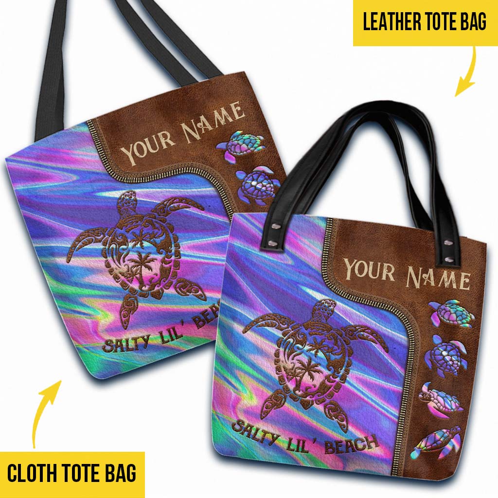 Salty Lil Beach - Turtle Personalized Tote Bag
