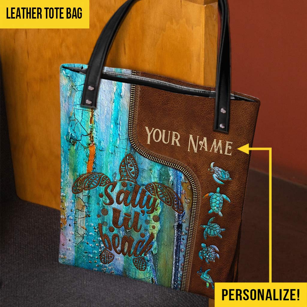 Blue Turtle Personalized Tote Bag