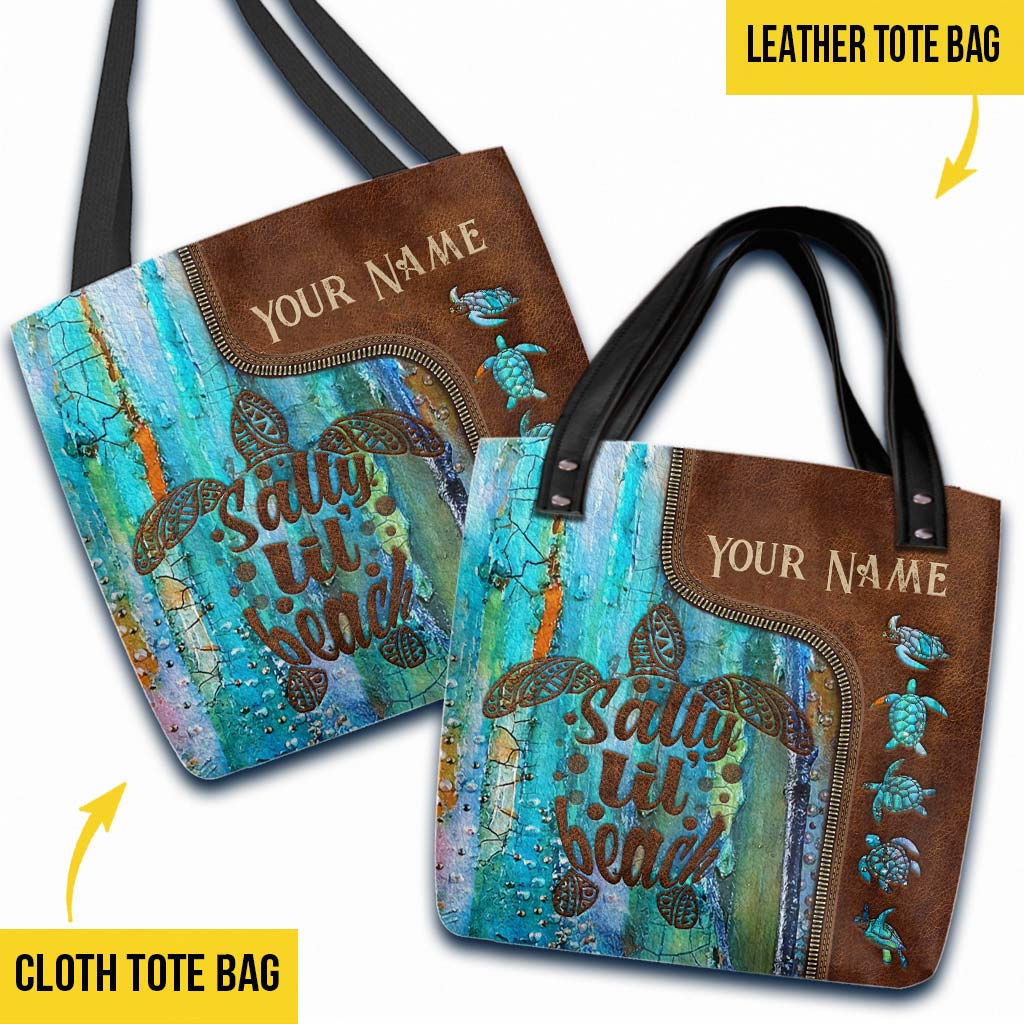 Blue Turtle Personalized Tote Bag