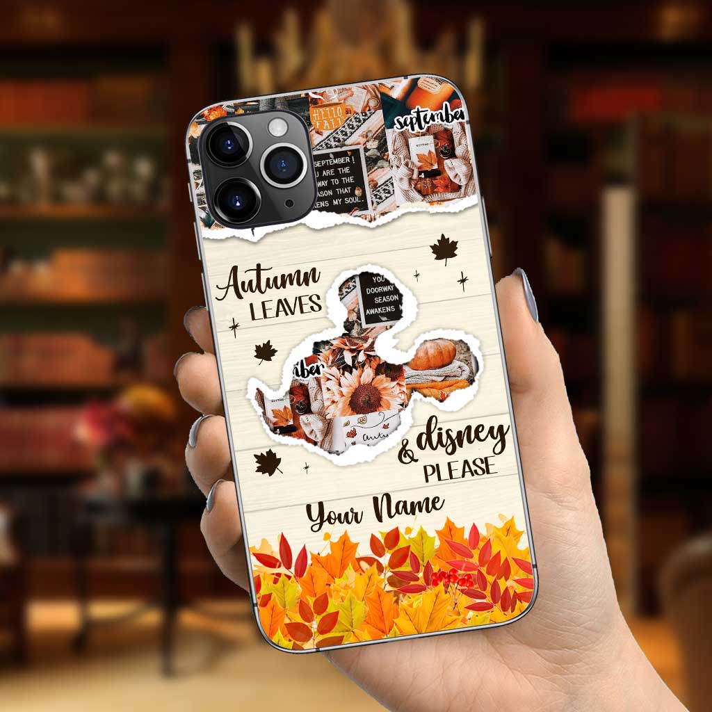 Autumn Leaves And Mouse Ears Please - Personalized Fall Mouse Phone Case