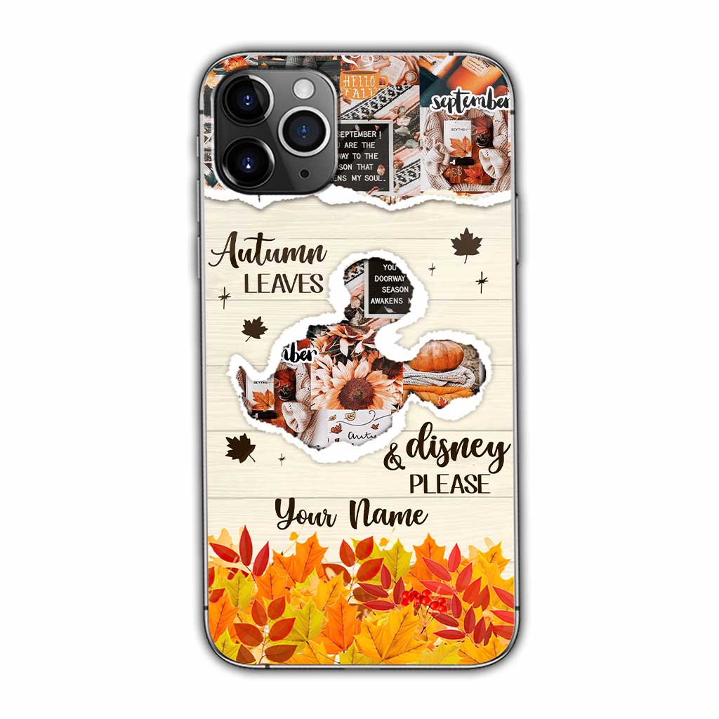 Autumn Leaves And Mouse Ears Please - Personalized Fall Mouse Phone Case