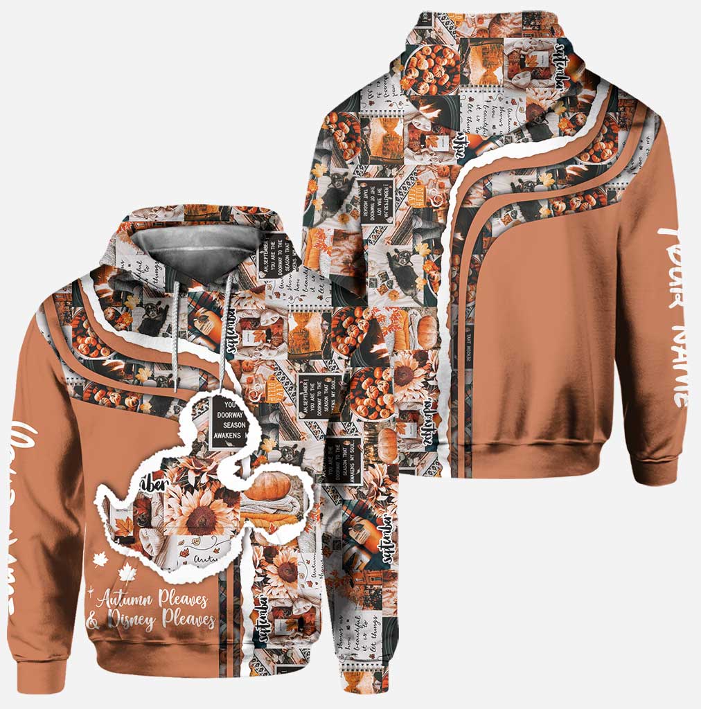 Autumn Leaves And Mouse Ears Please - Personalized Fall Mouse Hoodie and Leggings