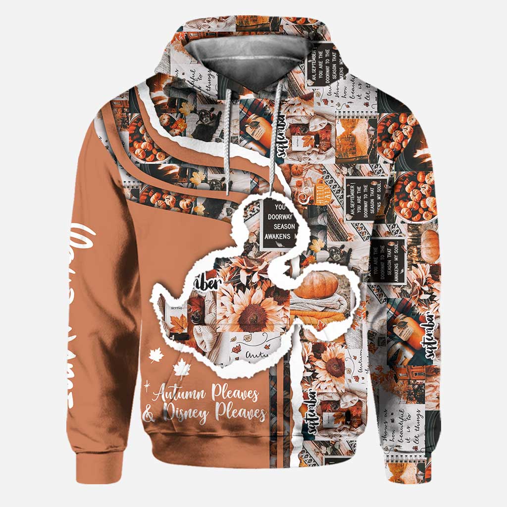 Autumn Leaves And Mouse Ears Please - Personalized Fall Mouse Hoodie and Leggings