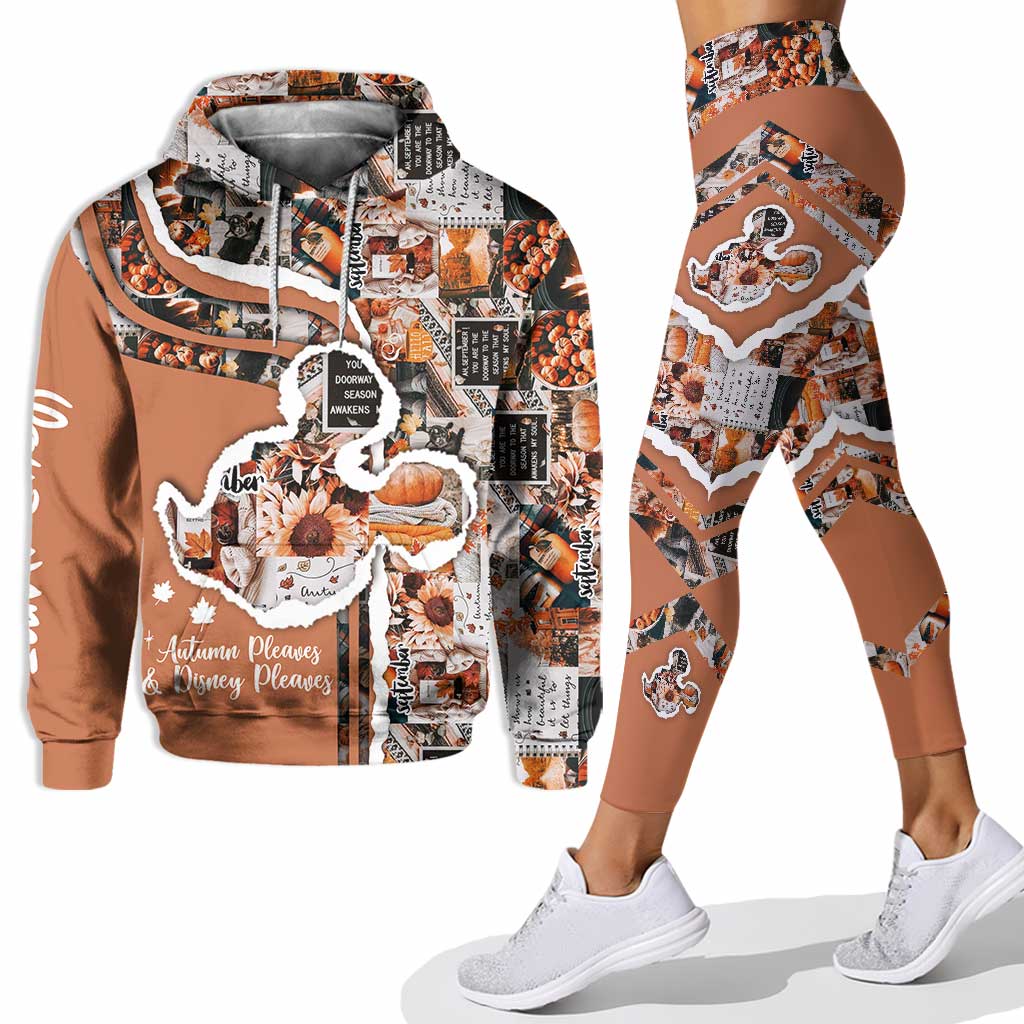 Autumn Leaves And Mouse Ears Please - Personalized Fall Mouse Hoodie and Leggings