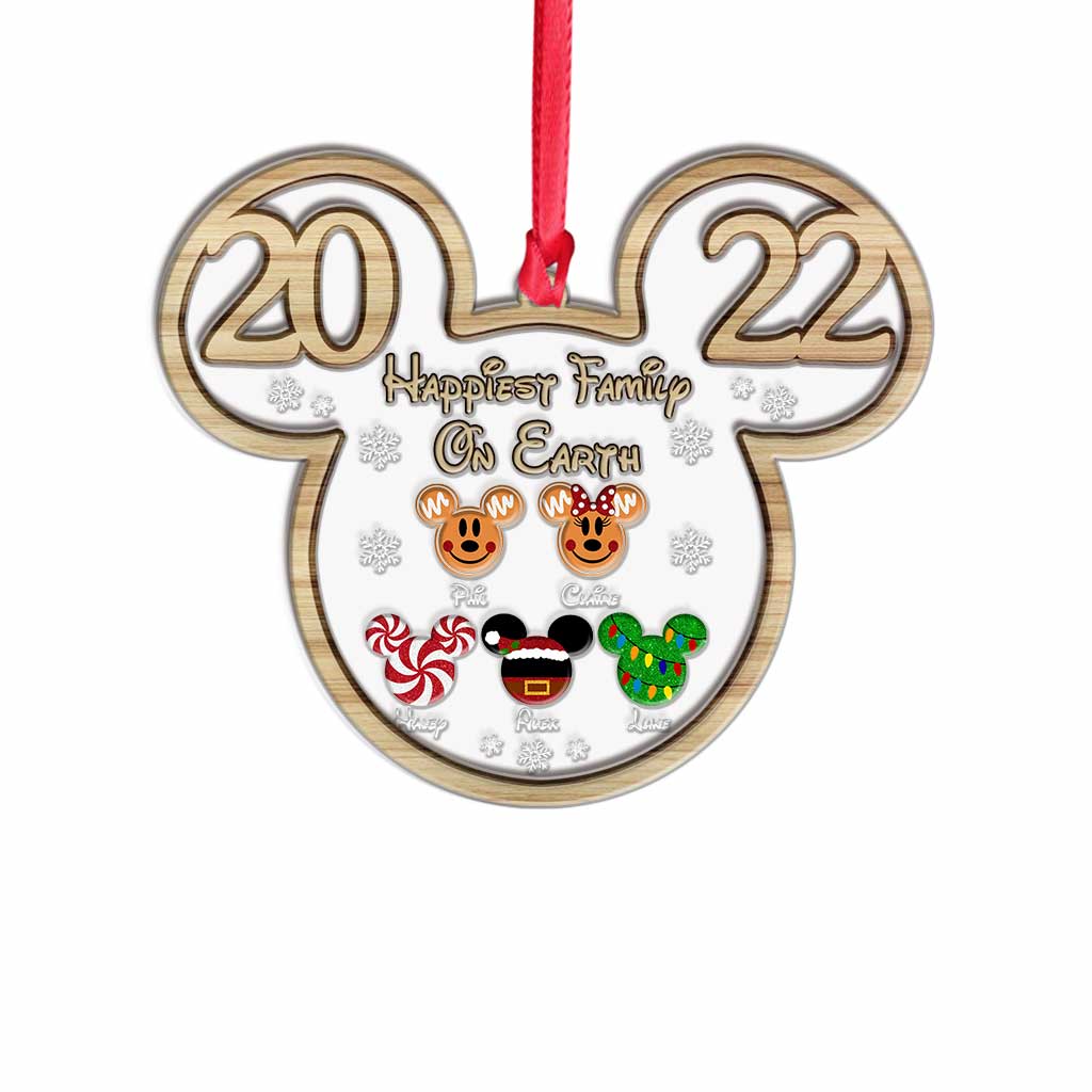 Happiest Family On Earth - Personalized Christmas Mouse Layers Mix Ornament