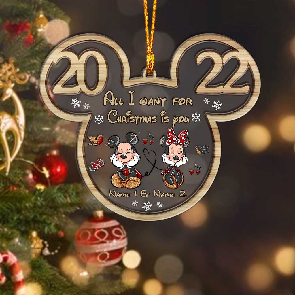 All I Want For Christmas - Personalized Christmas Mouse Layers Mix Ornament