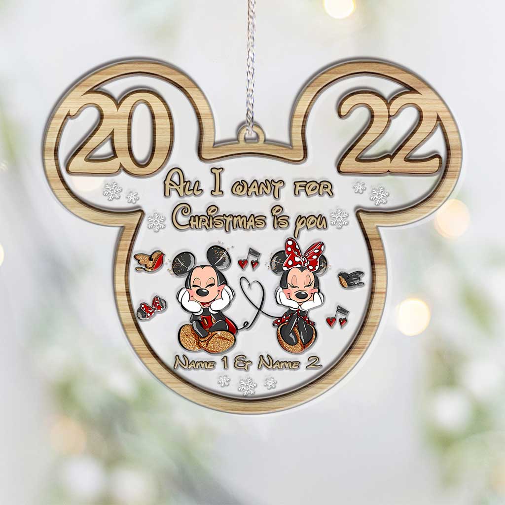 All I Want For Christmas - Personalized Christmas Mouse Layers Mix Ornament