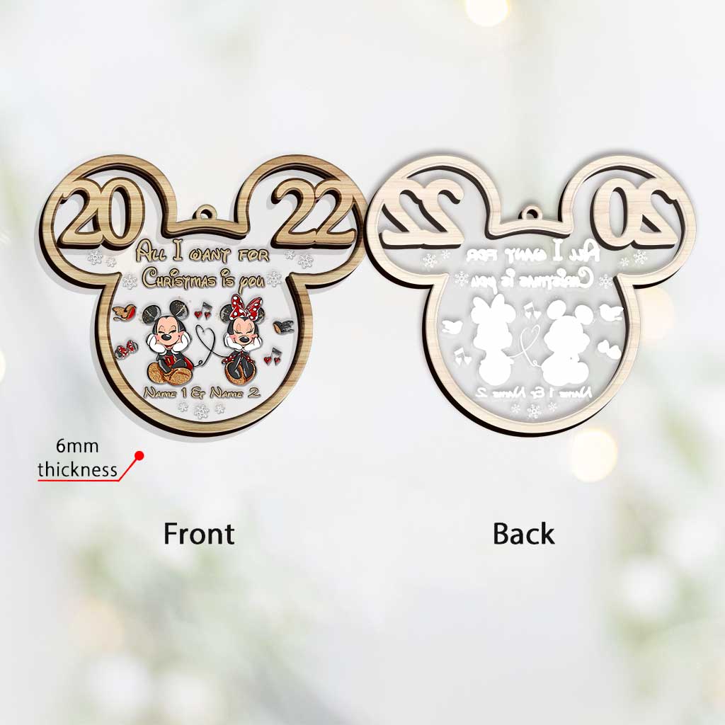 All I Want For Christmas - Personalized Christmas Mouse Layers Mix Ornament