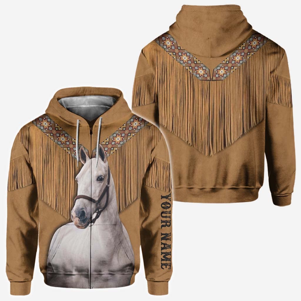 Western Horse Couple Hoodie - Personalized All Over T-shirt and Hoodie