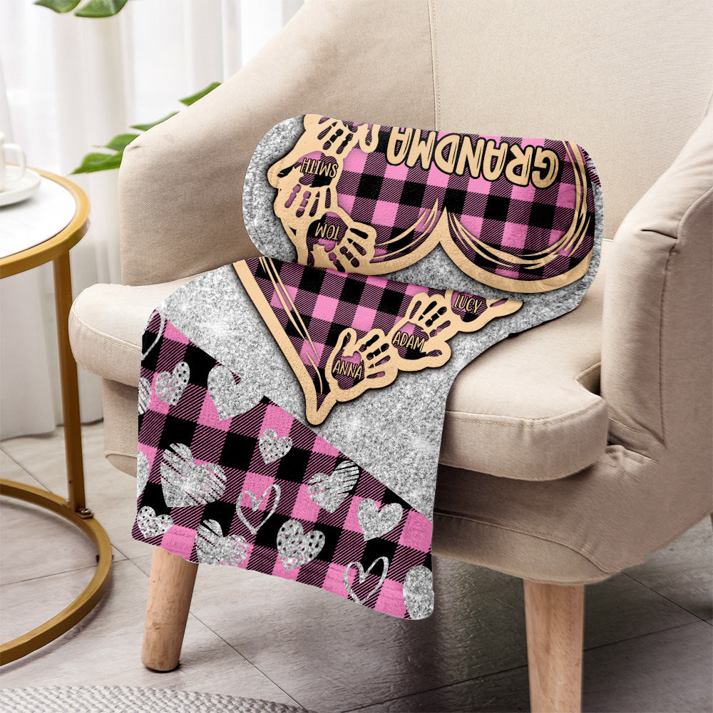 Valentine Heart Grandma - Personalized Grandma Blanket