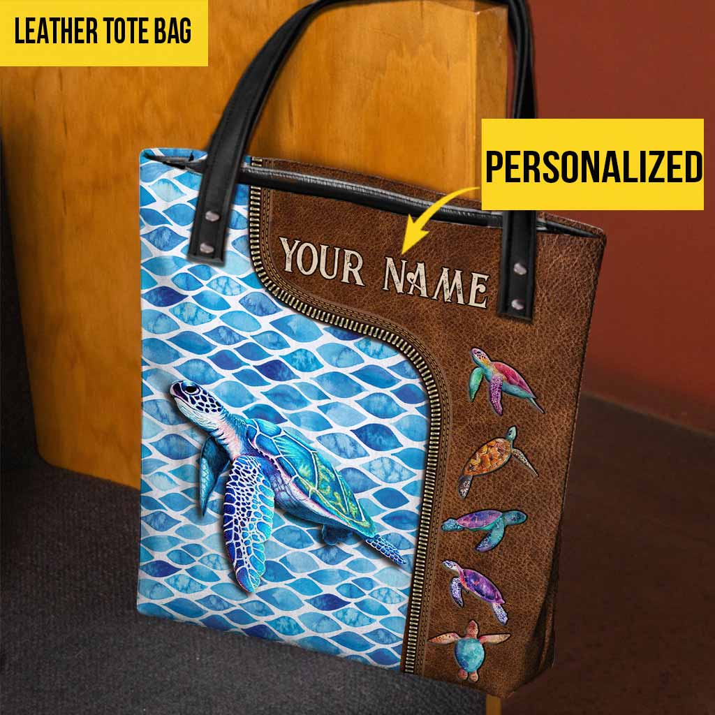 Salty Lil' Beach - Turtle Personalized Tote Bag