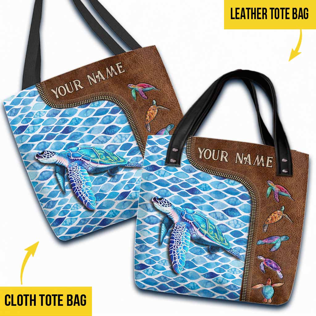 Salty Lil' Beach - Turtle Personalized Tote Bag