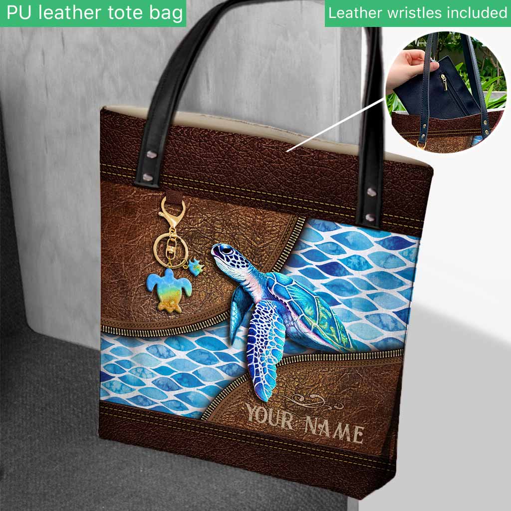 Salty Lil' Beach - Turtle Personalized Tote Bag