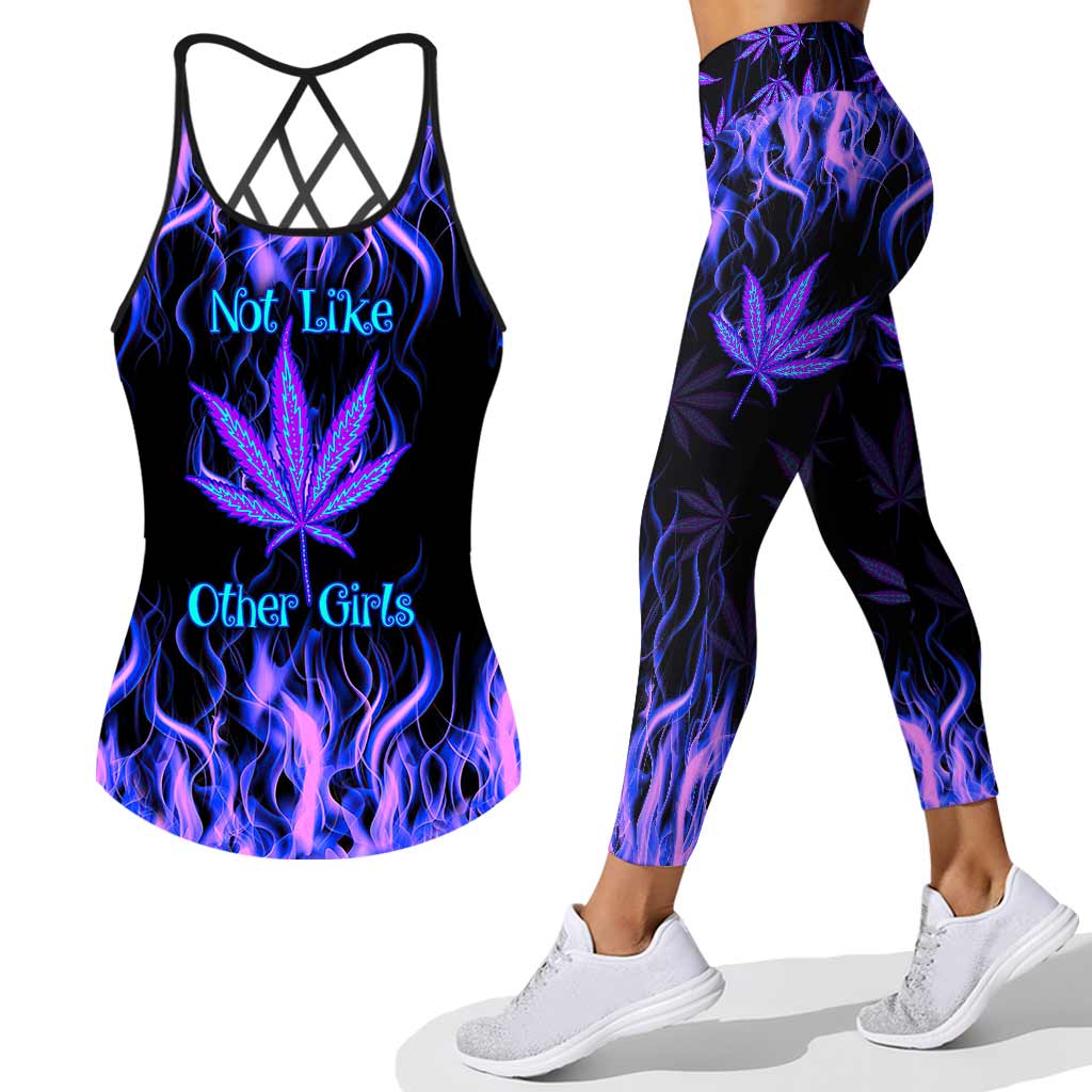 Not Like Other Girls - Weed Cross Tank Top and Leggings