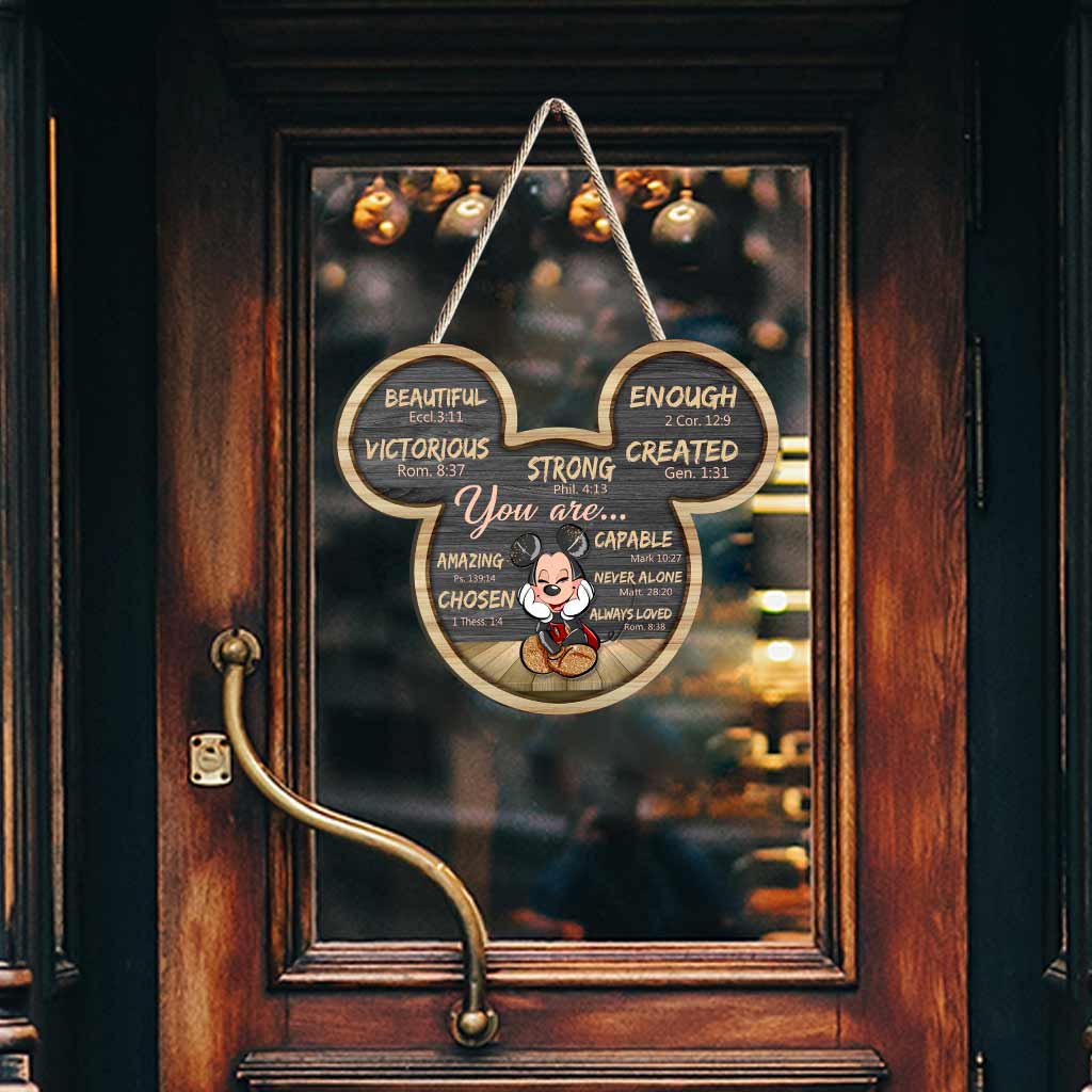 You Are Enough - Mouse Wood Sign