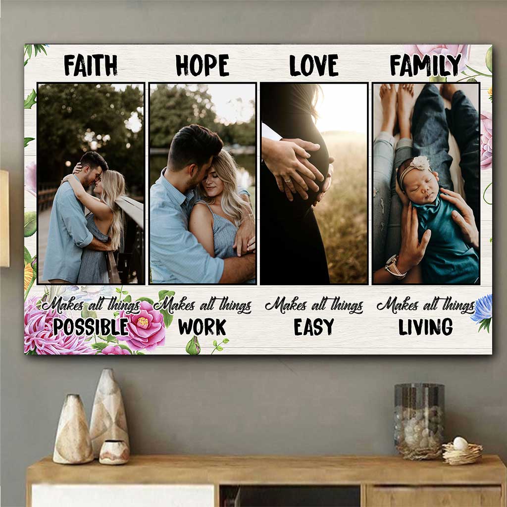 Faith Hope Love Family - Personalized Poster