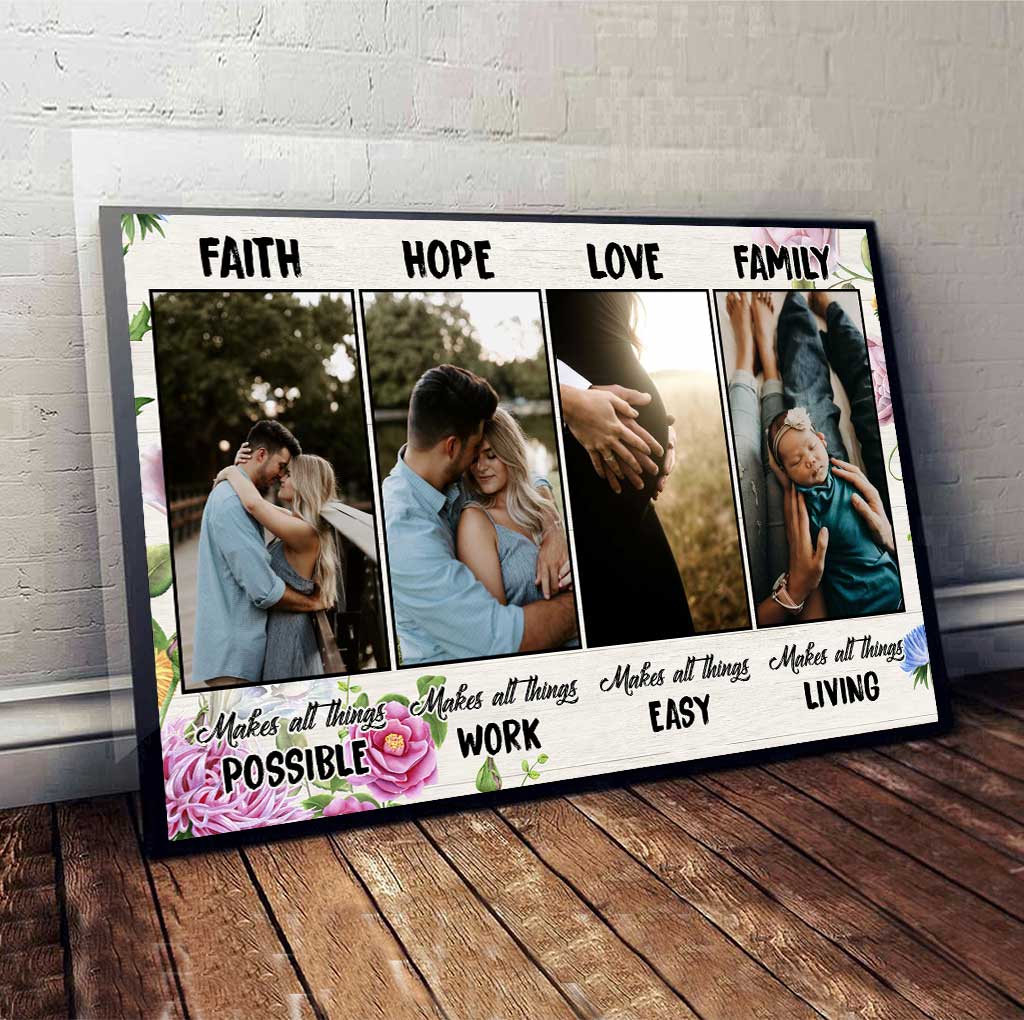 Faith Hope Love Family - Personalized Poster