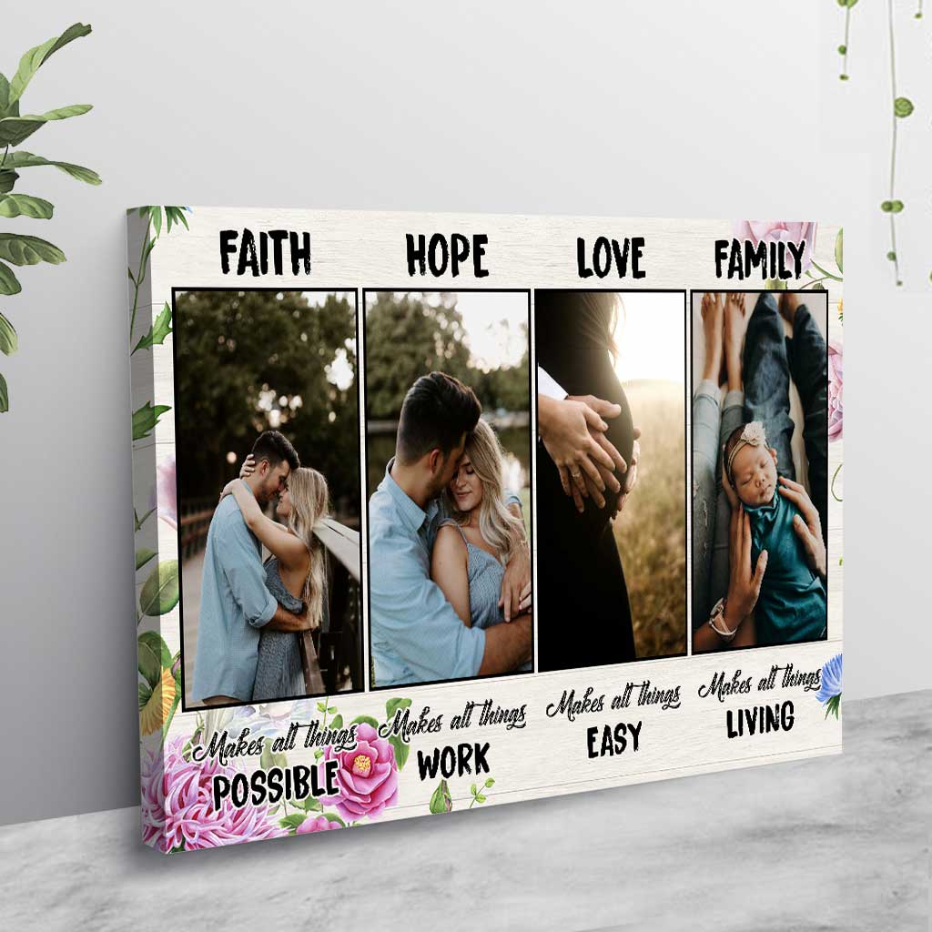Faith Hope Love Family - Personalized Poster