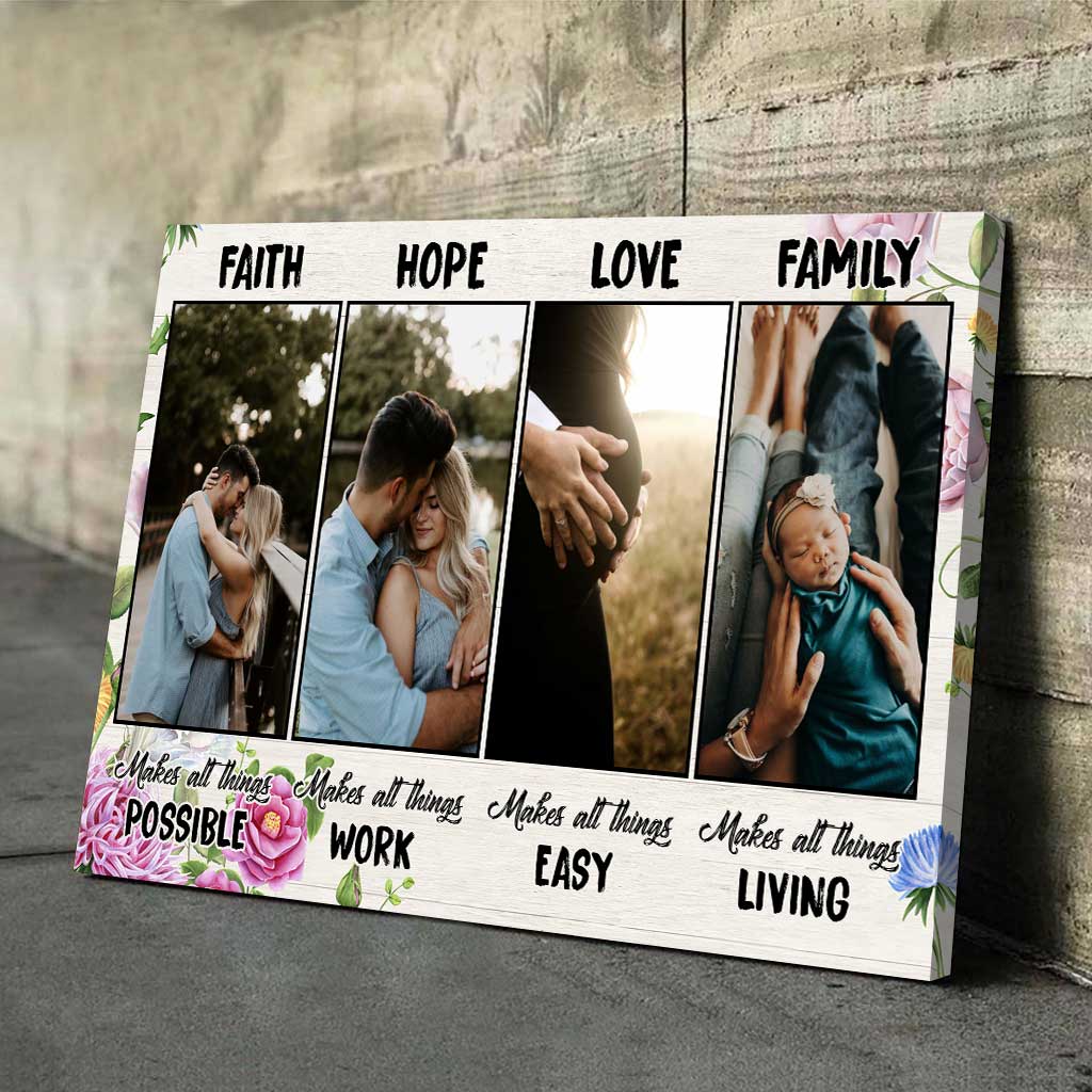 Faith Hope Love Family - Personalized Poster