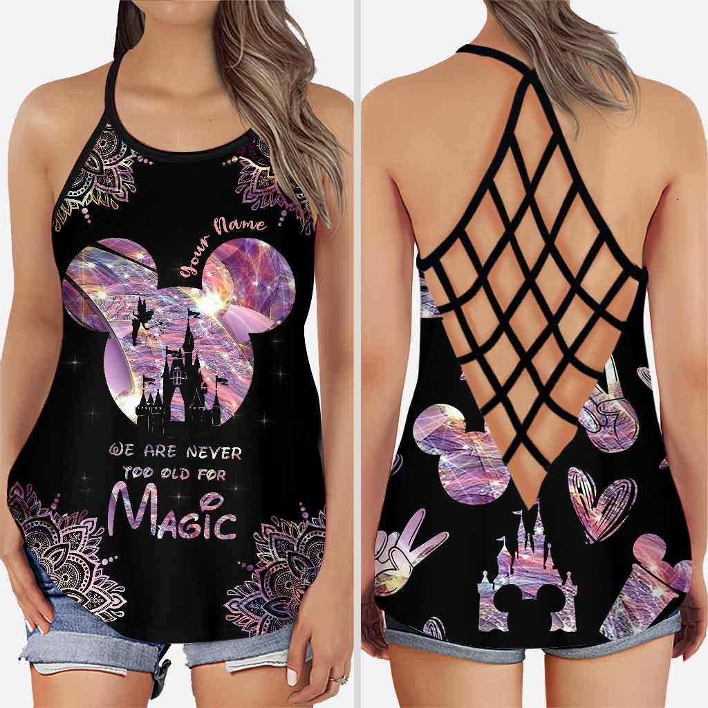 We're Never Too Old For Magic - Personalized Mouse Cross Tank Top and Leggings