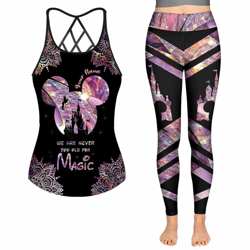 We're Never Too Old For Magic - Personalized Mouse Cross Tank Top and Leggings