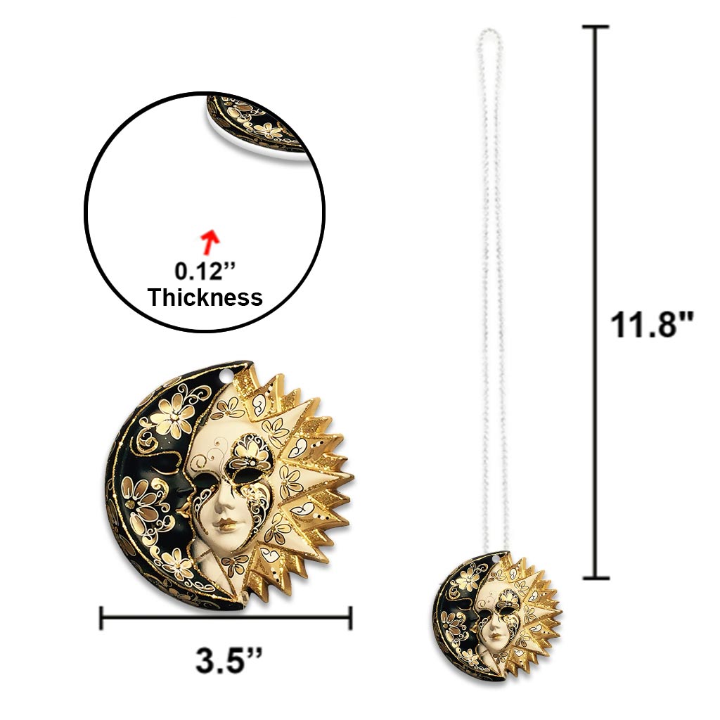 Live By The Sun Love By The Moon - Witch Car Ornament (Printed On Both Sides)