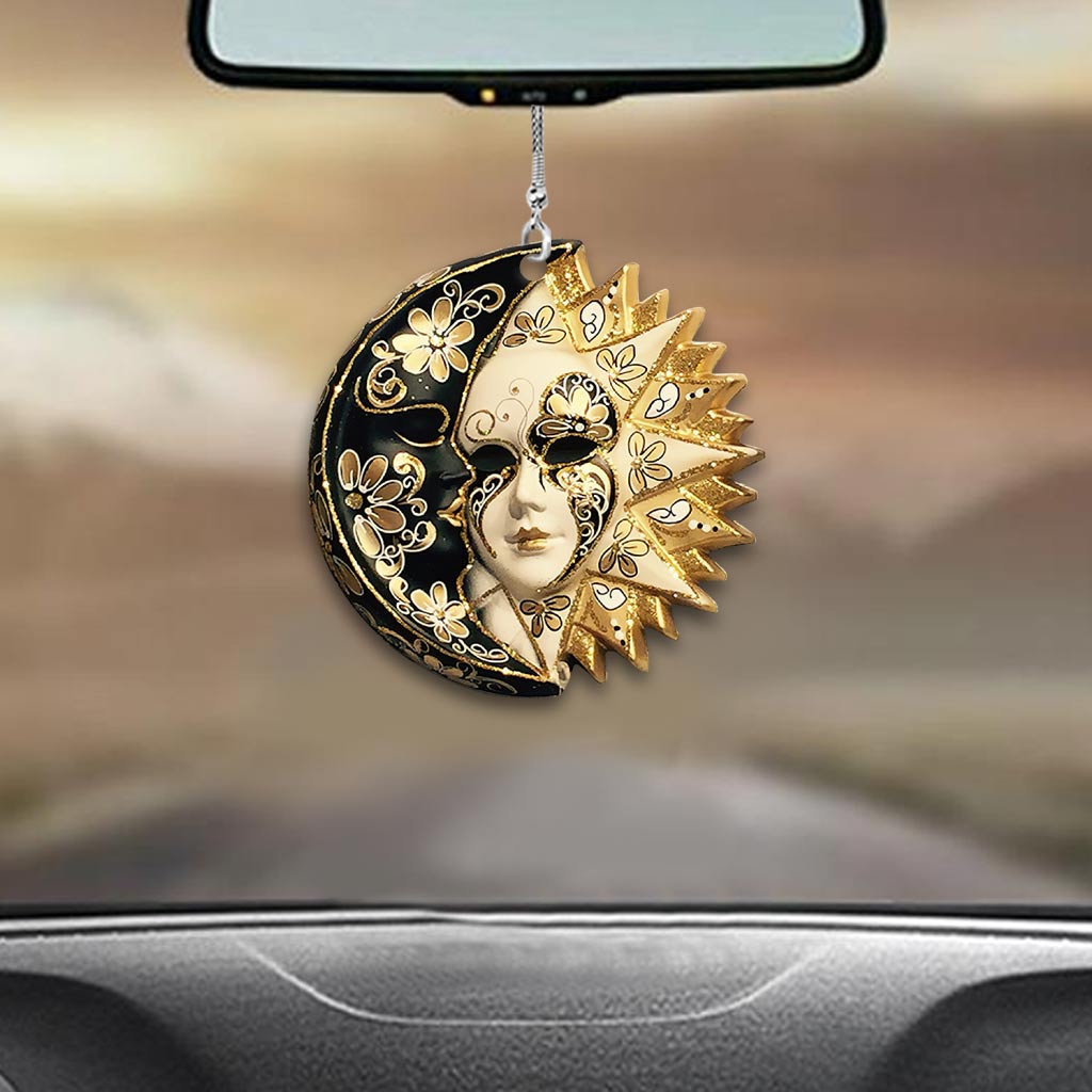 Live By The Sun Love By The Moon - Witch Car Ornament (Printed On Both Sides)
