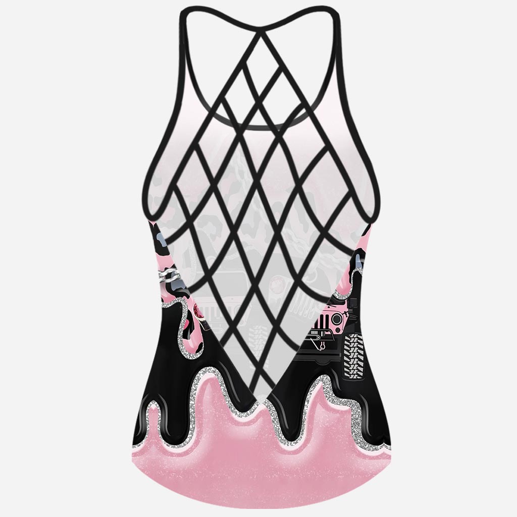 Black Pink Jp Girl - Car Cross Tank Top and Women Shorts