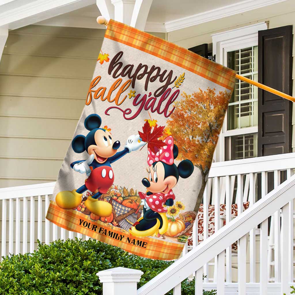 Happy Fall - Personalized Fall Mouse House Flag