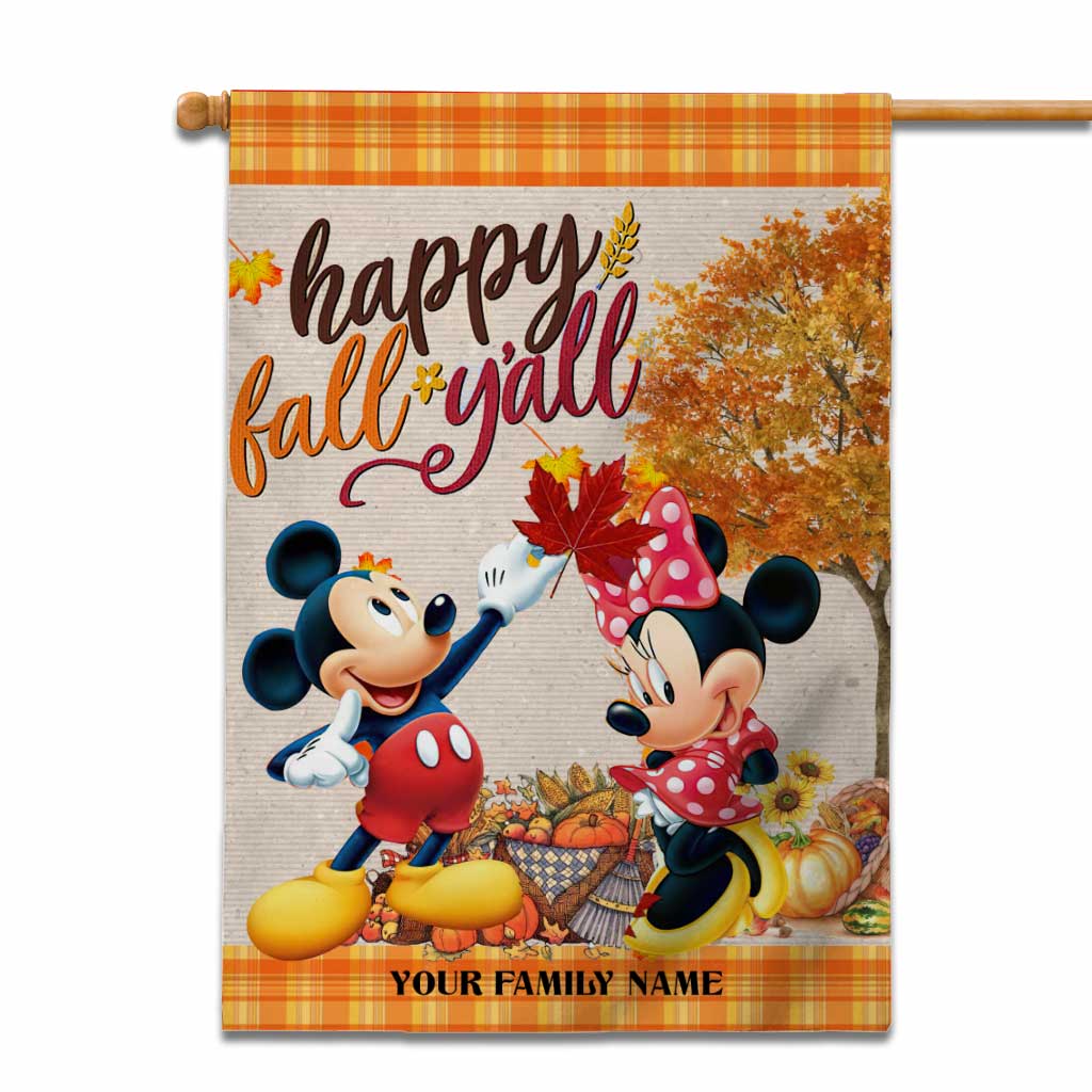 Happy Fall - Personalized Fall Mouse House Flag