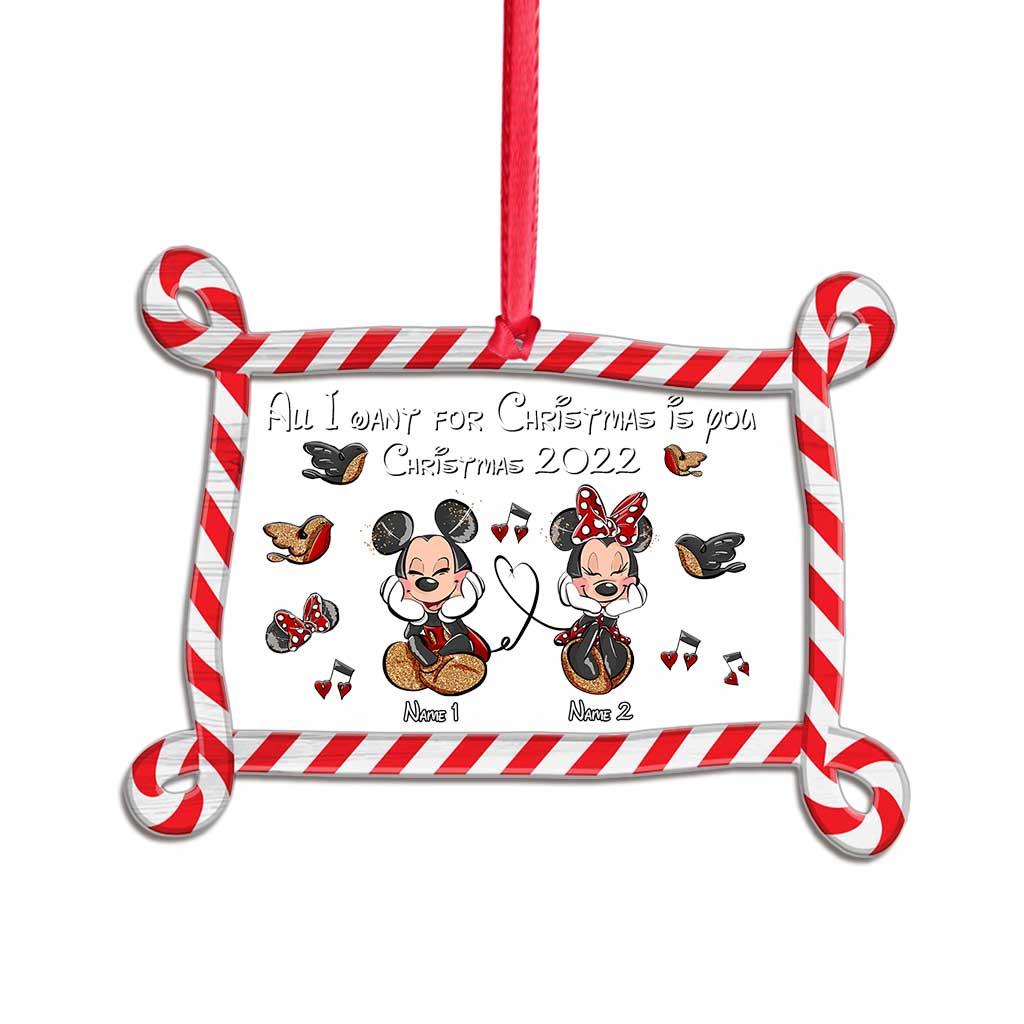All I Want For Christmas Is You - Personalized Christmas Mouse Layers Mix Ornament