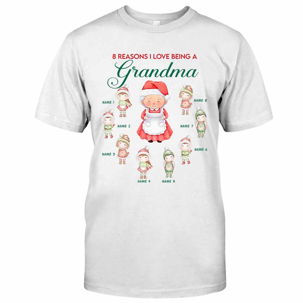 Reasons I Love Being A Grandma - Personalized Christmas Grandma T-shirt and Hoodie