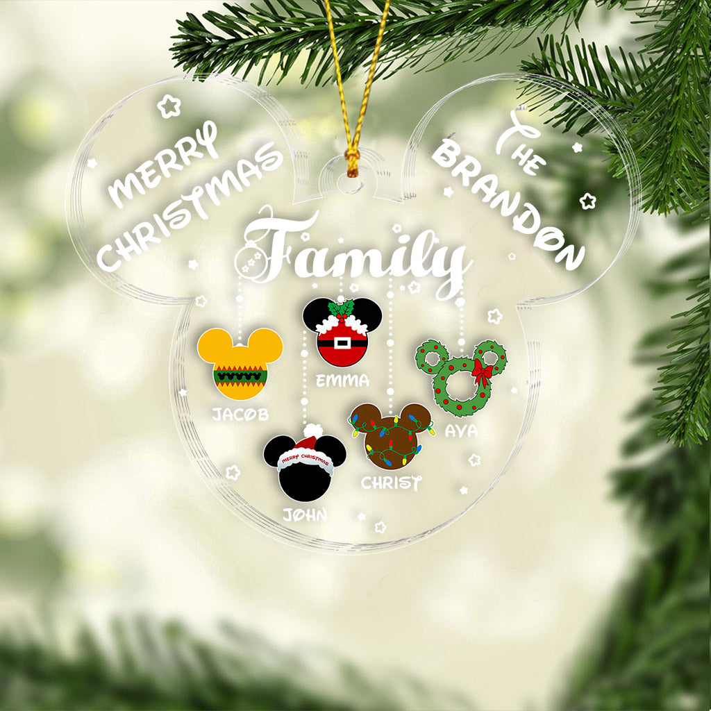 Merry Christmas - Personalized Christmas Mouse Transparent Ornament