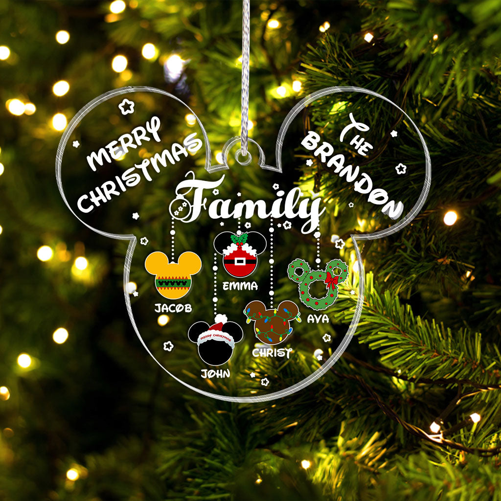Merry Christmas - Personalized Christmas Mouse Transparent Ornament