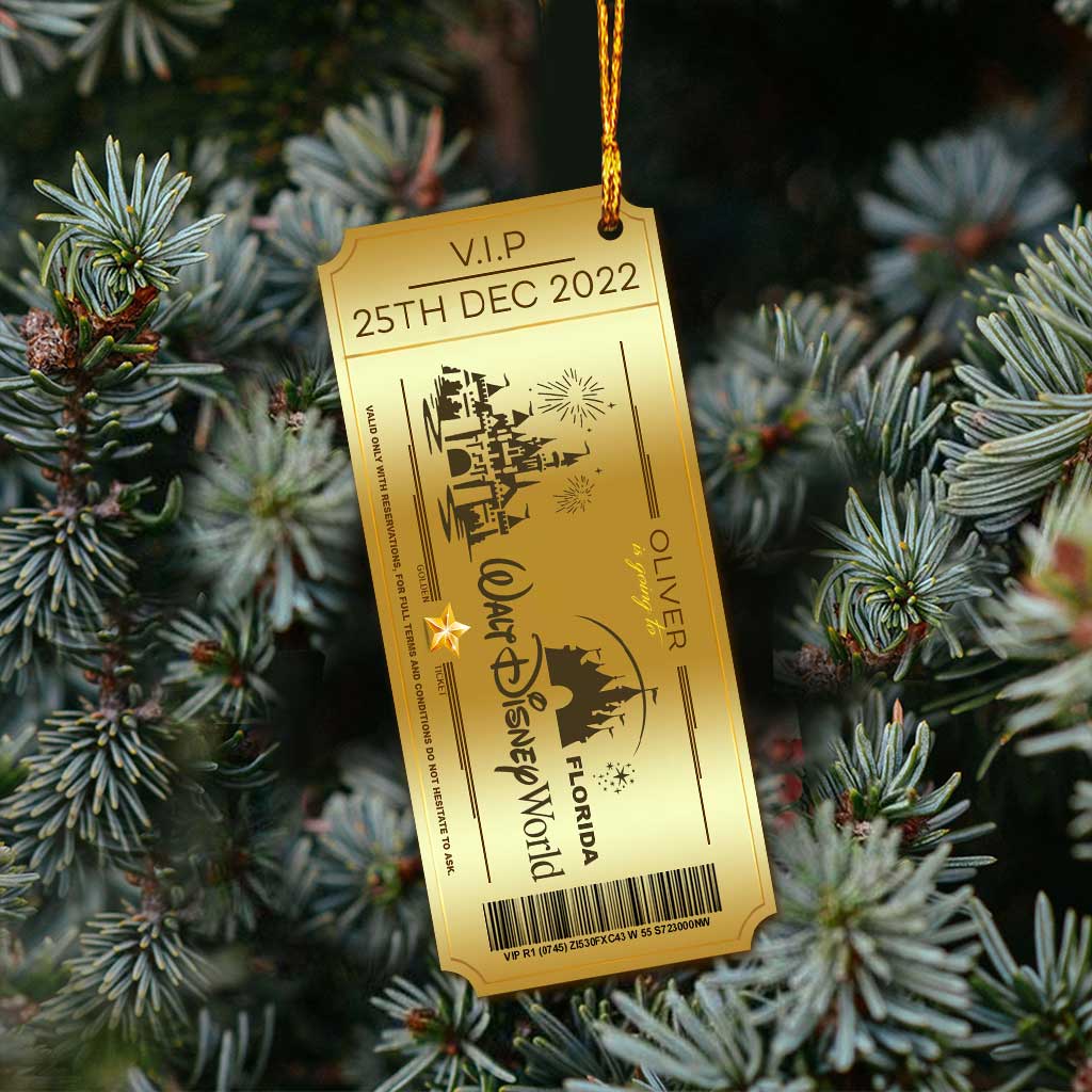 Going To The Magic Kingdom - Personalized Christmas Mouse Ornament (Printed On Both Sides)
