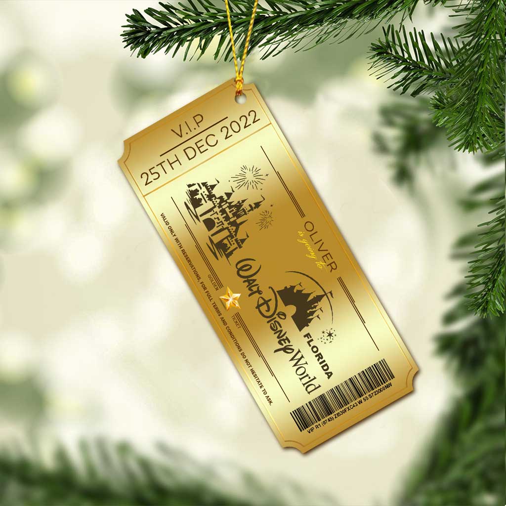 Going To The Magic Kingdom - Personalized Christmas Mouse Ornament (Printed On Both Sides)