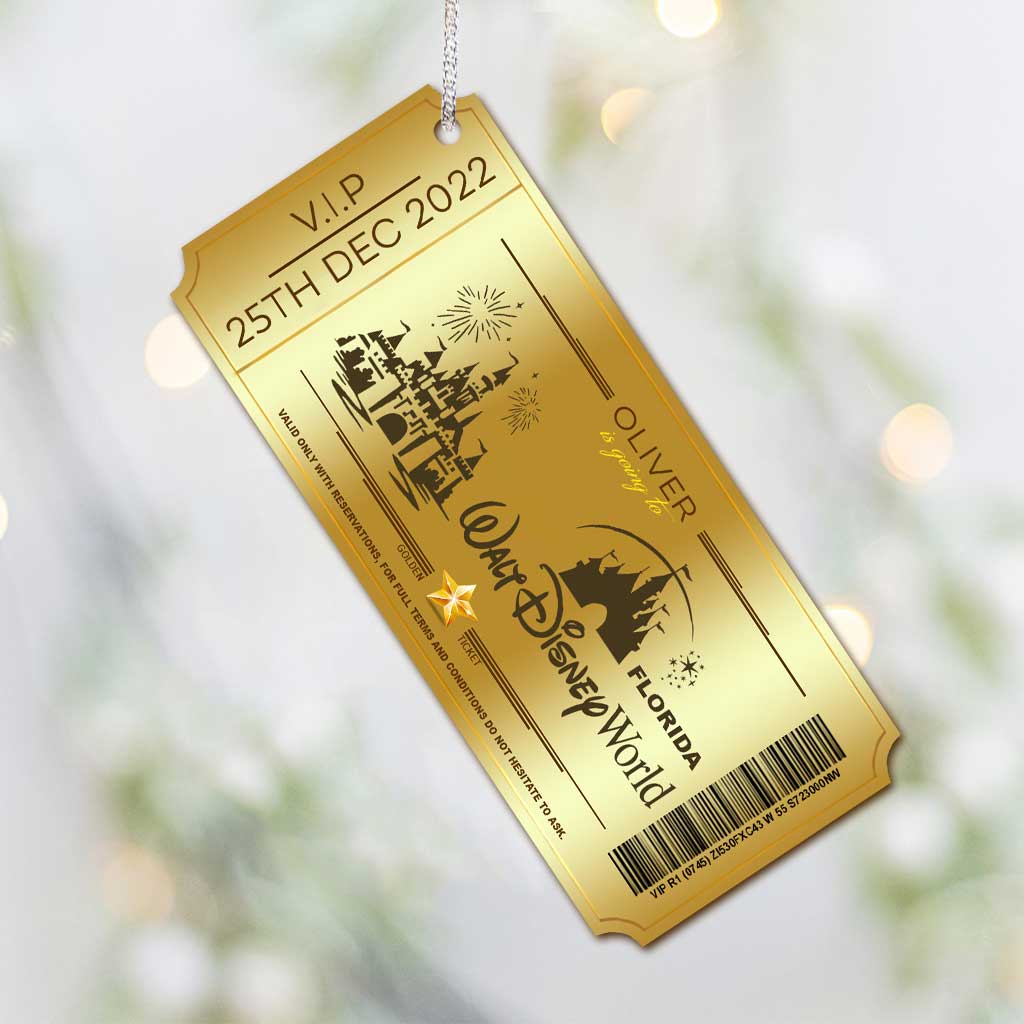 Going To The Magic Kingdom - Personalized Christmas Mouse Ornament (Printed On Both Sides)